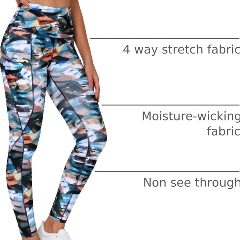 Colorful Geometric Women's Leggings - Picture 2 of 6